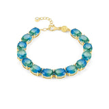 Nomination Symbiosi Gold Bracelet, Large Blue & Green Stones