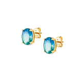 Nomination Symbiosi Gold Earrings, Blue & Green Stones