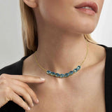 Nomination Symbiosi Gold Necklace, Blue & Green Stones