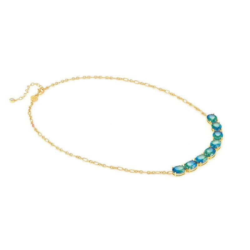 Nomination Symbiosi Gold Necklace, Blue & Green Stones