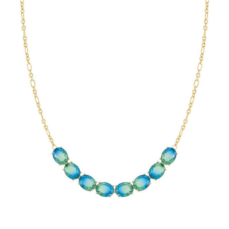 Nomination Symbiosi Gold Necklace, Blue & Green Stones