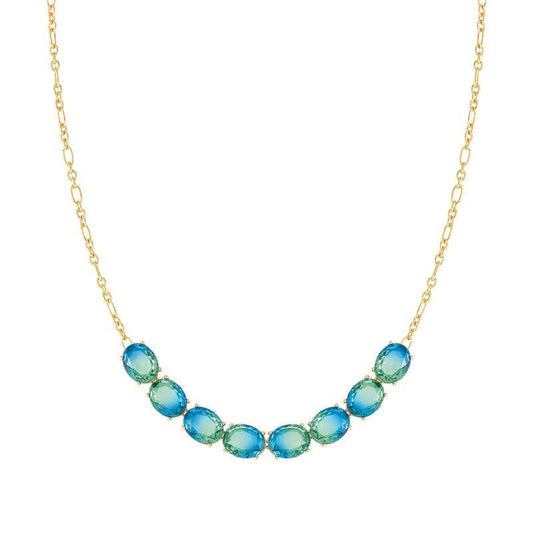 Nomination Symbiosi Gold Necklace, Blue & Green Stones