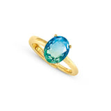 Nomination Symbiosi Ring, Light Blue-Green Stone, Gold