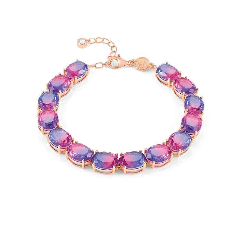 Nomination Symbiosi Rose Gold Bracelet, Purple & Pink Stones