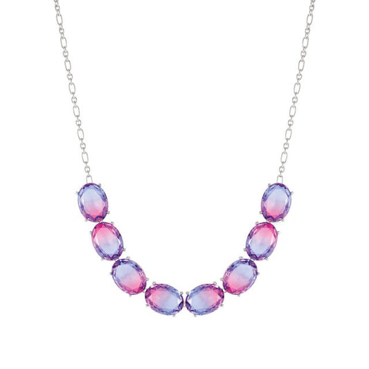 Nomination Symbiosi Rose Silver Necklace, Pink & Purple Stones