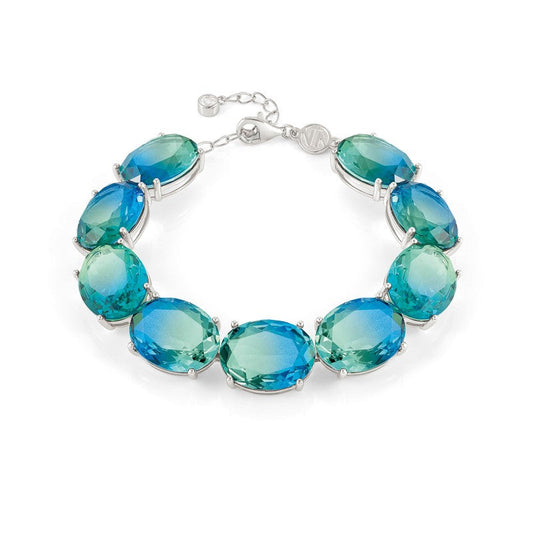 Nomination Symbiosi Silver Bracelet, Large Blue & Green Stones