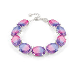 Nomination Symbiosi Silver Bracelet, Large Pink & Purple Stones