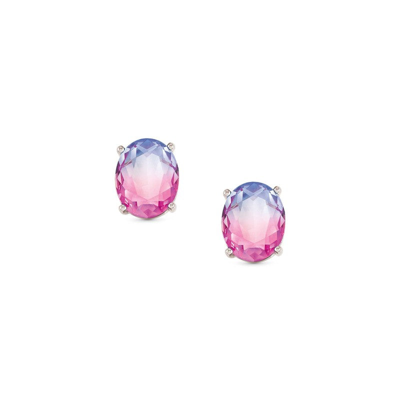 Nomination Symbiosi Silver Earrings, Pink & Purple Stones