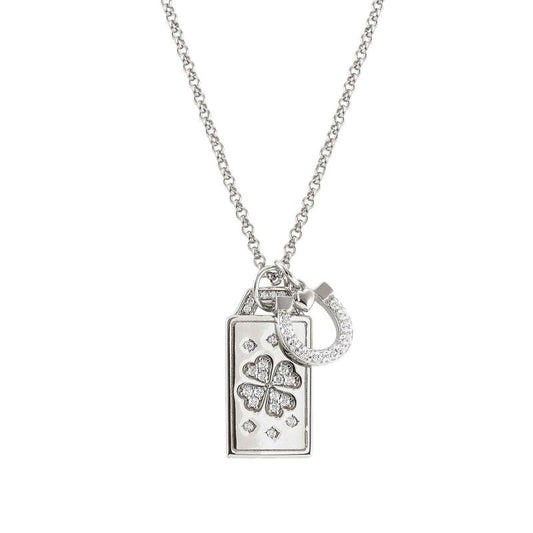 Nomination Talisman May Luck Be on Silver Necklace