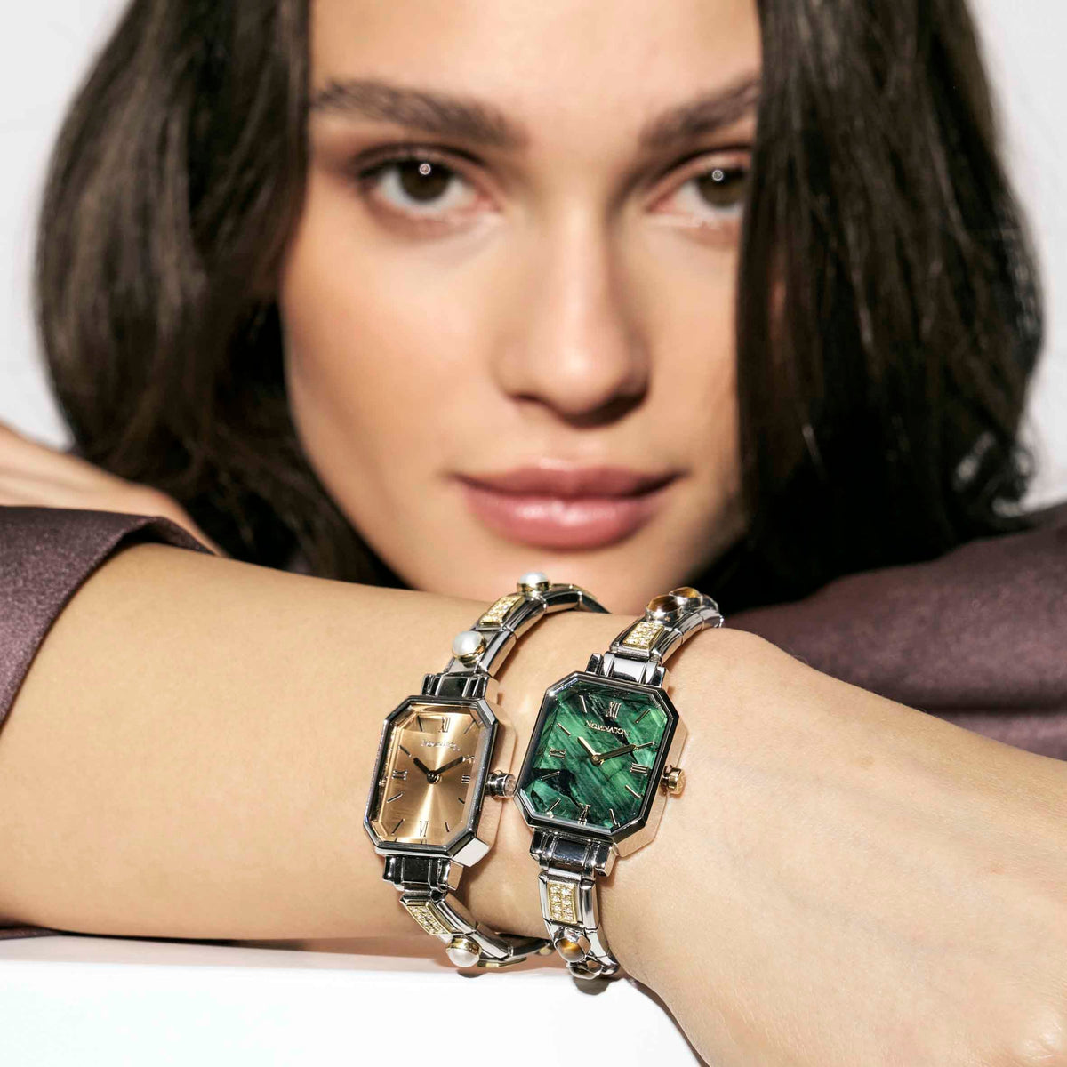 Nomination Time Paris Green Malachite Dial Watch, angle