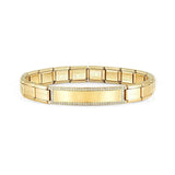 Nomination Trendsetter New York Bracelet, Smooth Plate, Cubic Zirconia, Yellow PVD, Stainless Steel