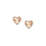 Nomination Truejoy Earrings, Etched Hearts, Cubic Zirconia, 22K Rose Gold