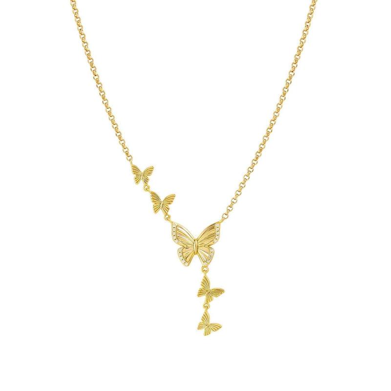 Nomination Truejoy Necklace, Etched Butterfly, Cubic Zirconia, 24K Gold
