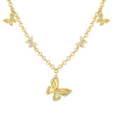 Nomination Truejoy Necklace, Etched Butterfly, Cubic Zirconia, 24K Gold