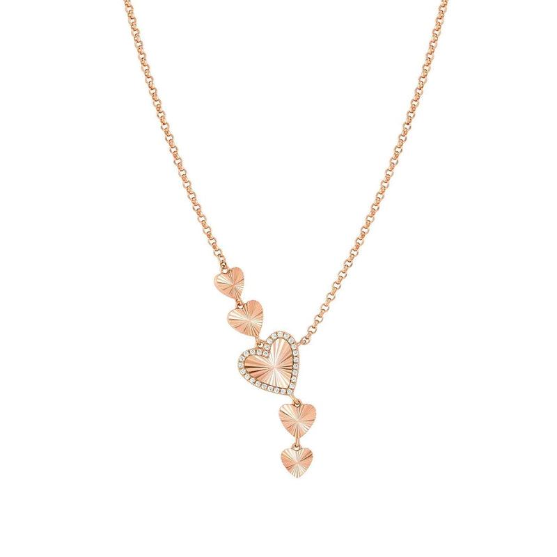 Nomination Truejoy Necklace, Etched Hearts, Cubic Zirconia, 22K Rose Gold