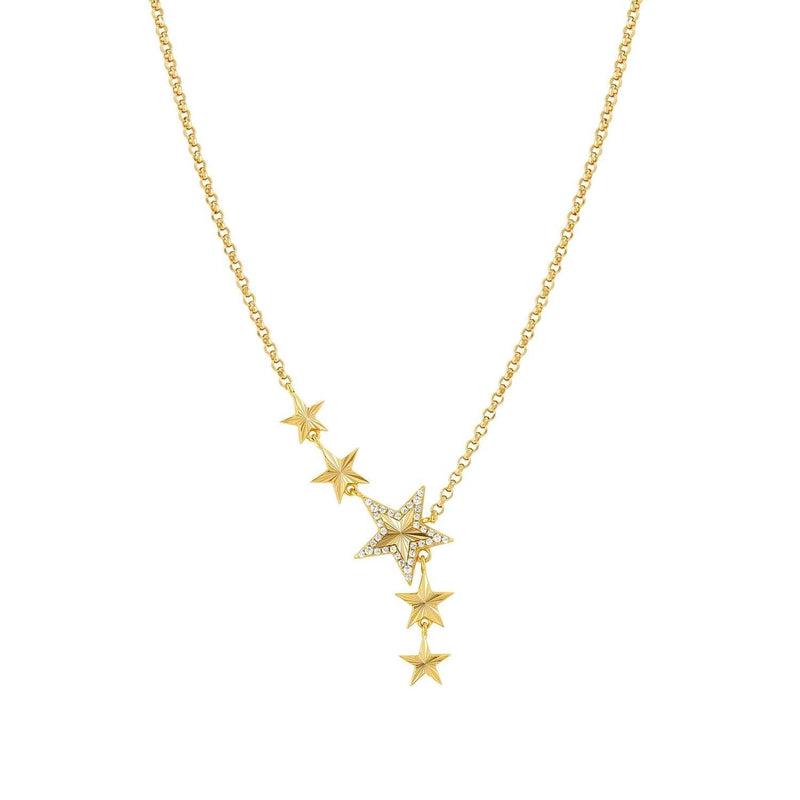 Nomination Truejoy Necklace, Etched Stars, Cubic Zirconia, 24K Gold