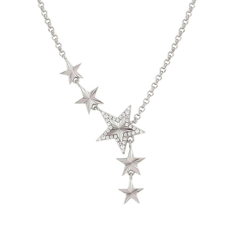 Nomination Truejoy Necklace, Etched Stars, Cubic Zirconia, Silver
