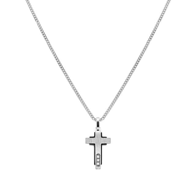 Nomination Virtus Code Cross Necklace Steel