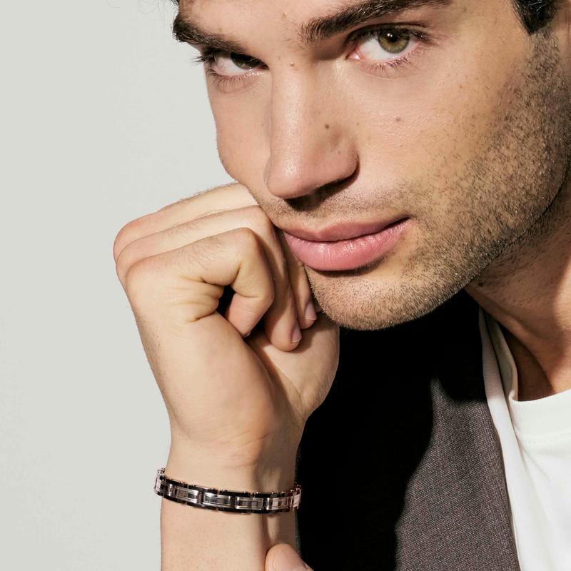 Nomination Virtus Code Stainless Steel Bracelet with PVD Details, Steel and Black