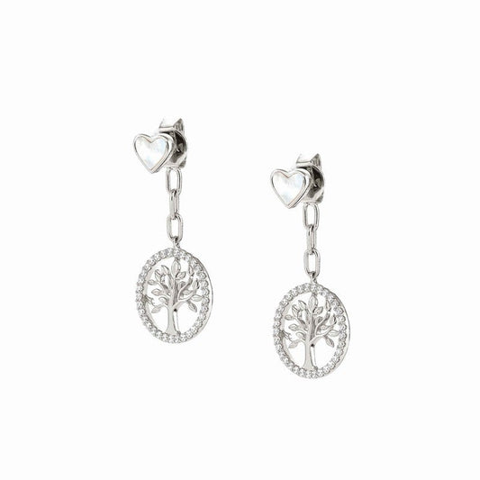 Nomination Vita Earrings, Mother Of Pearl Hearts, Silver