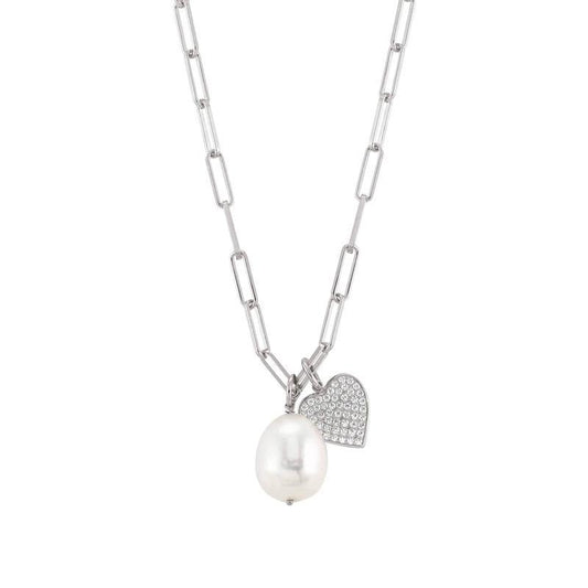 Nomination White Dream Necklace, Heart, Pearl, Silver