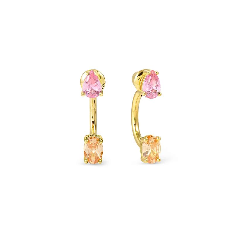 Nomination Yellow Gold Ear Jackets with Sparking Cubic Zirconia
