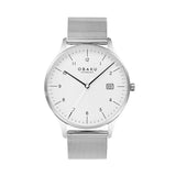 Obaku Chia Steel - White Dial Stainless Steel Gents Watch V298GDCWMC