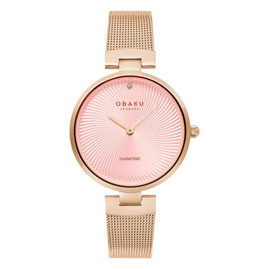 Obaku Diamant Peony Rose Gold 32mm Watch - V256LXVPMV