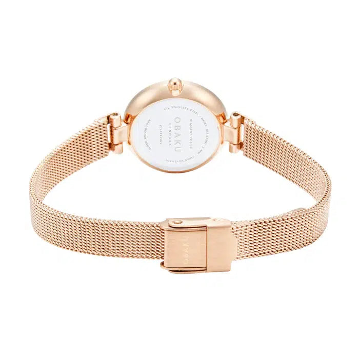Obaku Diamant Petite Rose Gold 24mm Watch - V256SXVIMV