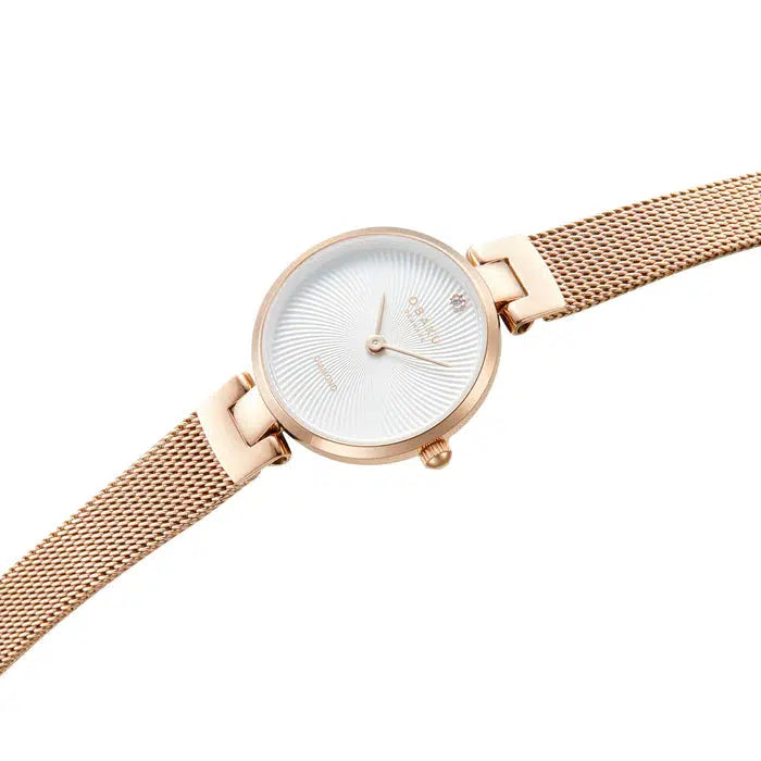 Obaku Diamant Petite Rose Gold 24mm Watch - V256SXVIMV