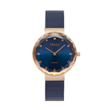 Obaku Facet Ocean - Blue Dial Stainless Steel Ladies Watch V300LXVLML