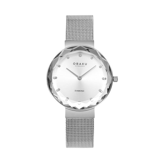 Obaku Facet Steel - Silver Dial Stainless Steel Ladies Watch V300LXCIMC