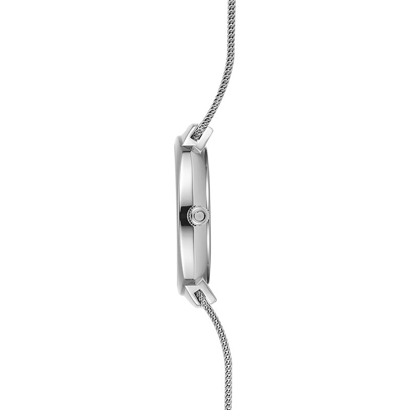 Obaku Felt Lille - Steel White Dial Silver Mesh Strap Lds V273LDCWMC