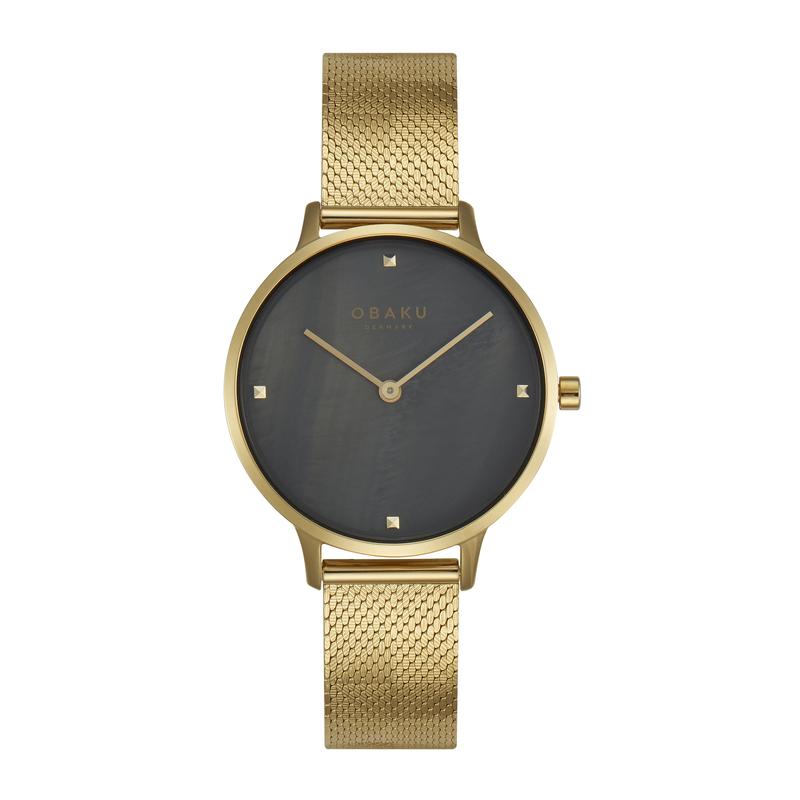 Obaku Figen Dijon - Stainless Steel Gold PVD Black Dial Watch