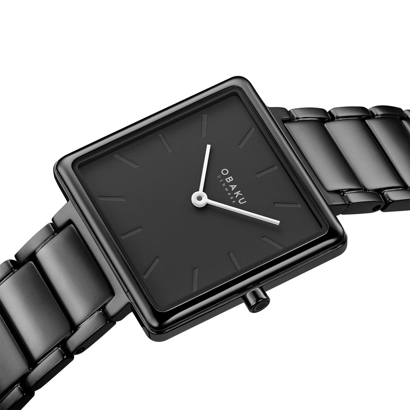 Obaku Firkant-Dark Dress Watch V259LXBBSB