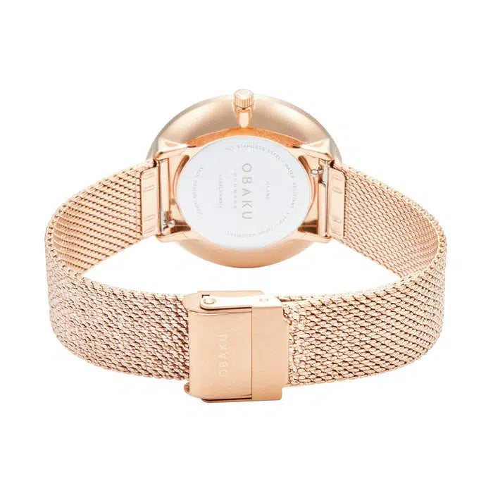 Obaku Glans Roses Rose Gold 36mm Watch - V288LXVWHV