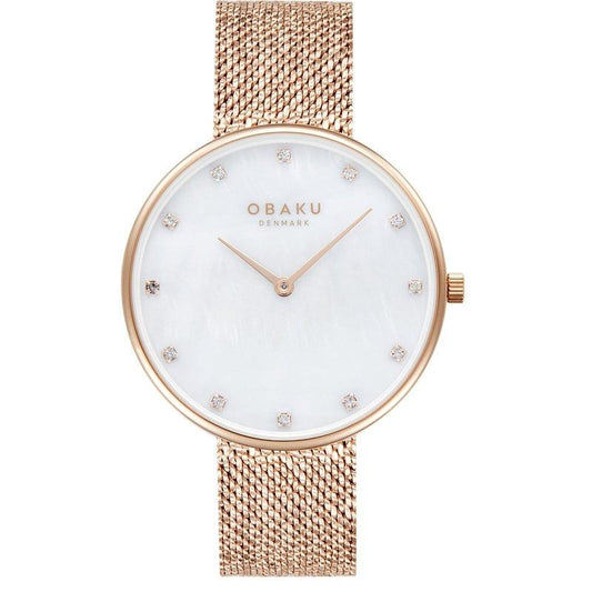 Obaku Glans Roses Rose Gold 36mm Watch - V288LXVWHV