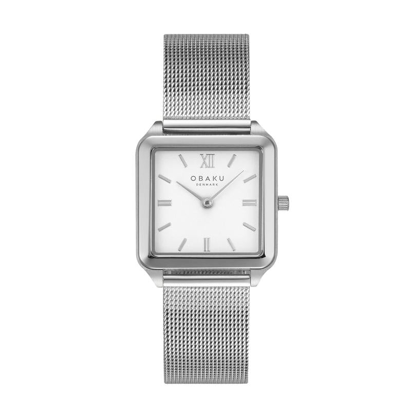 Obaku Graf Steel - White Dial Stainless Steel Ladies Watch V309LXCWMC