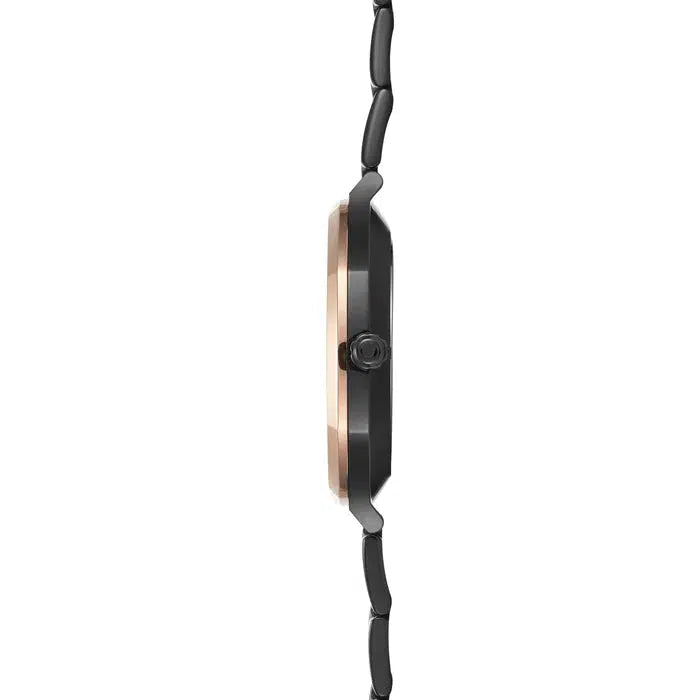 Obaku ILD Dark Black Rose Gold 42mm Watch - V275GMMBSB