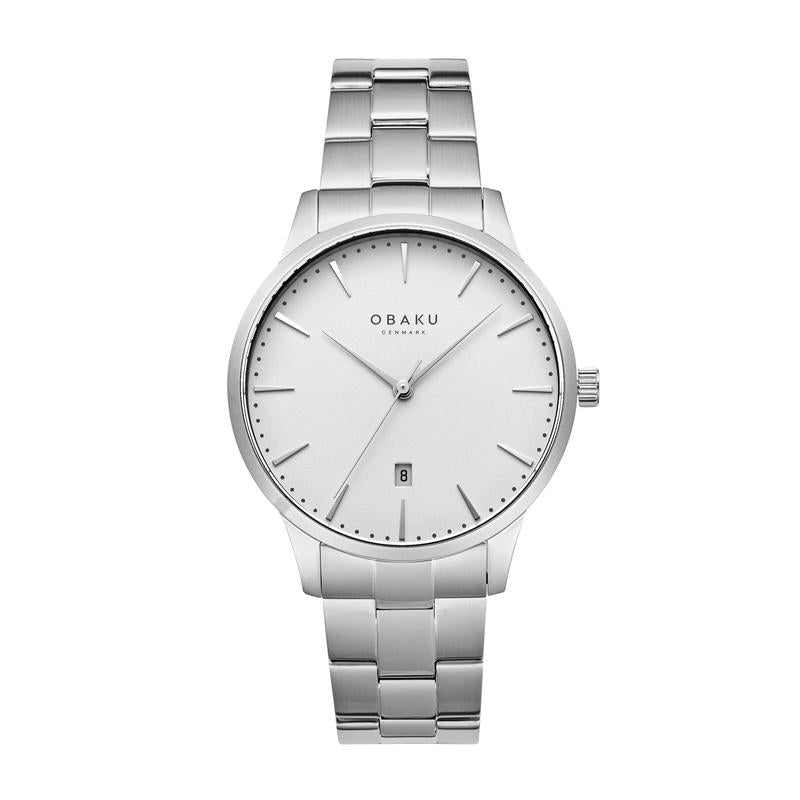 Obaku Lyng Stor Steel White 45mm Watch - V247XDCISC