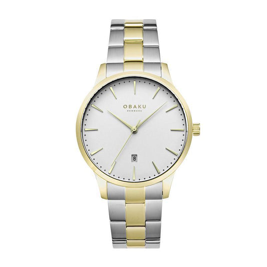 Obaku Lyng Stor Two-Tone White 45mm Watch - V247XDGISF