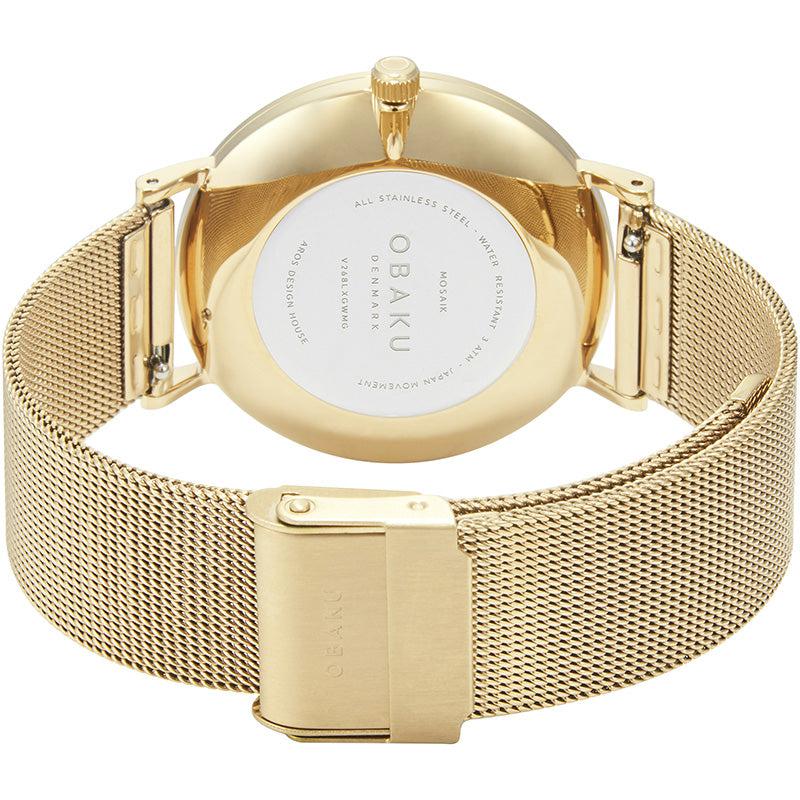 Obaku Mosaik Gold 37mm Watch - V268LXGWMG