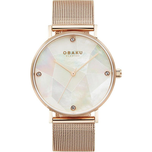 Obaku Mosaik Rose White 37mm Watch - V268LXVWMV