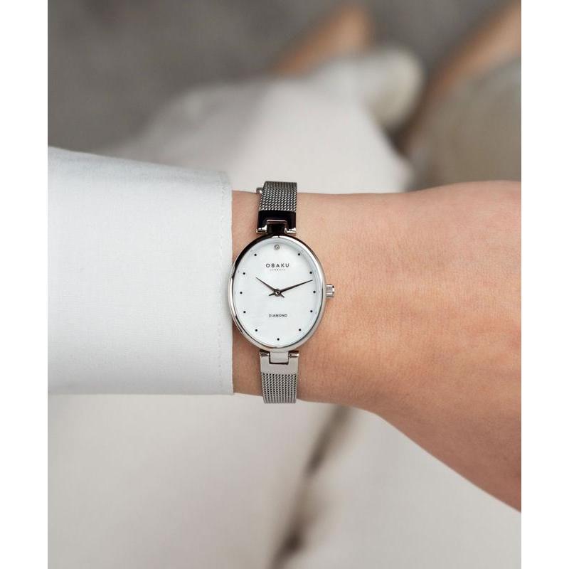 Obaku Oval Diamond 32mm Women's Watch