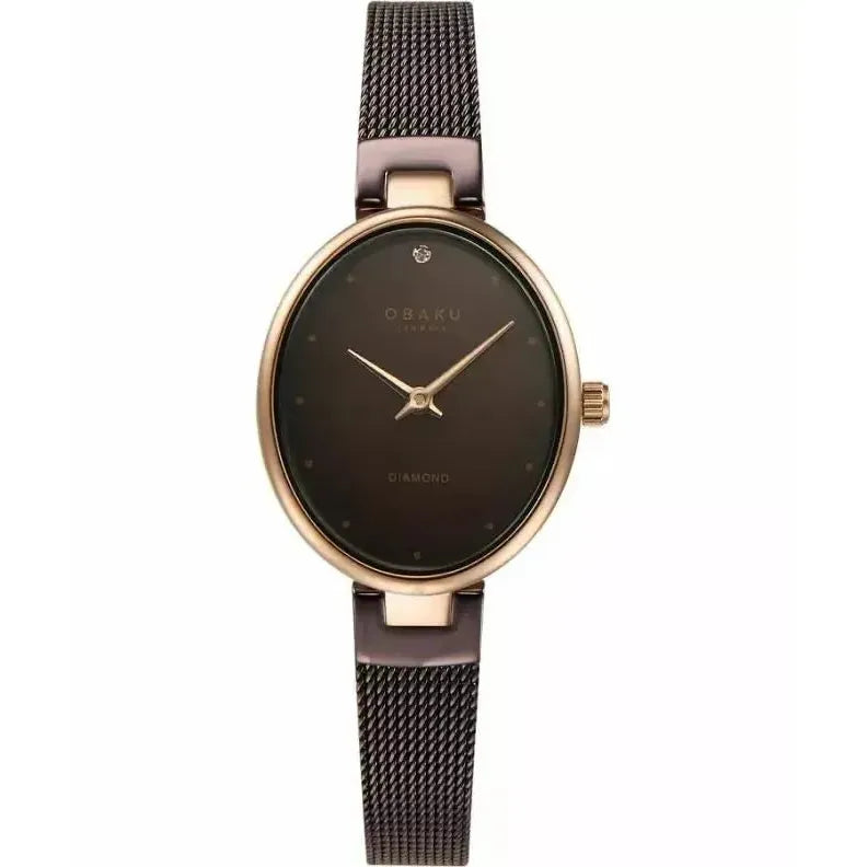 Obaku Oval Diamond V312LXVNMN Women's Watch