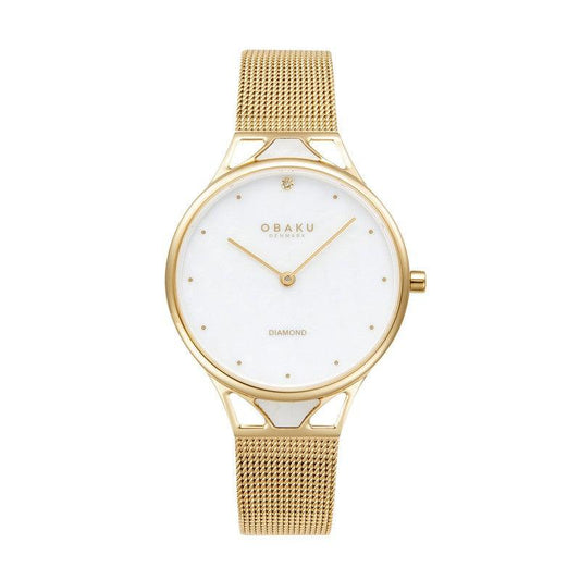 Obaku Pergament Gold - MOP Dial Stainless Steel Ladies Watch V302LXGWMG