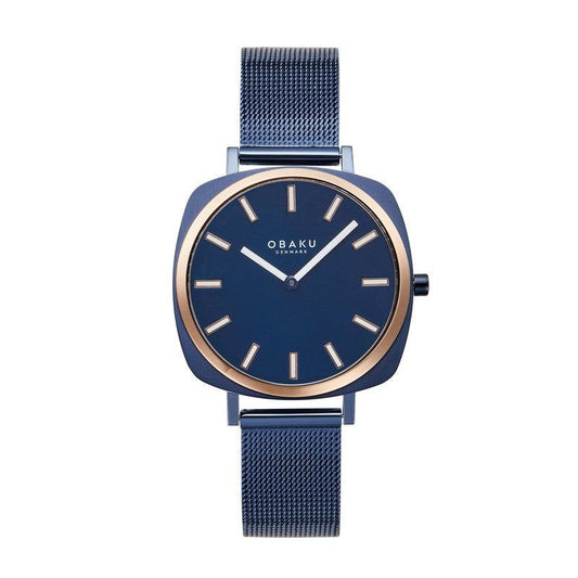 Obaku Punkter Lille Ocean - Blue Dial IP Blue Steel Ladies Watch V296LXSLML