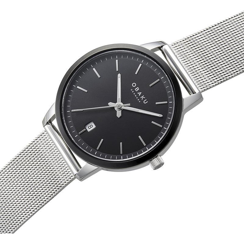 Obaku Salvie - Monochrome Gents Black Dial Mesh Strap V270GDABMC