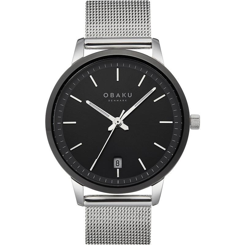 Obaku Salvie - Monochrome Gents Black Dial Mesh Strap V270GDABMC