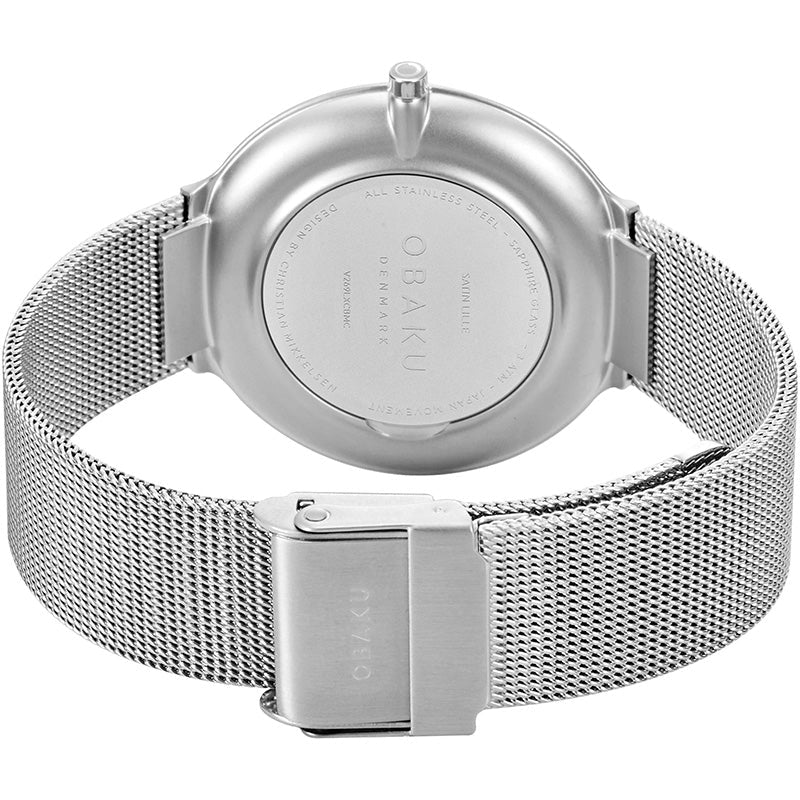 Obaku Satin Lille Onyx Steel Watch - V269LXCBMC